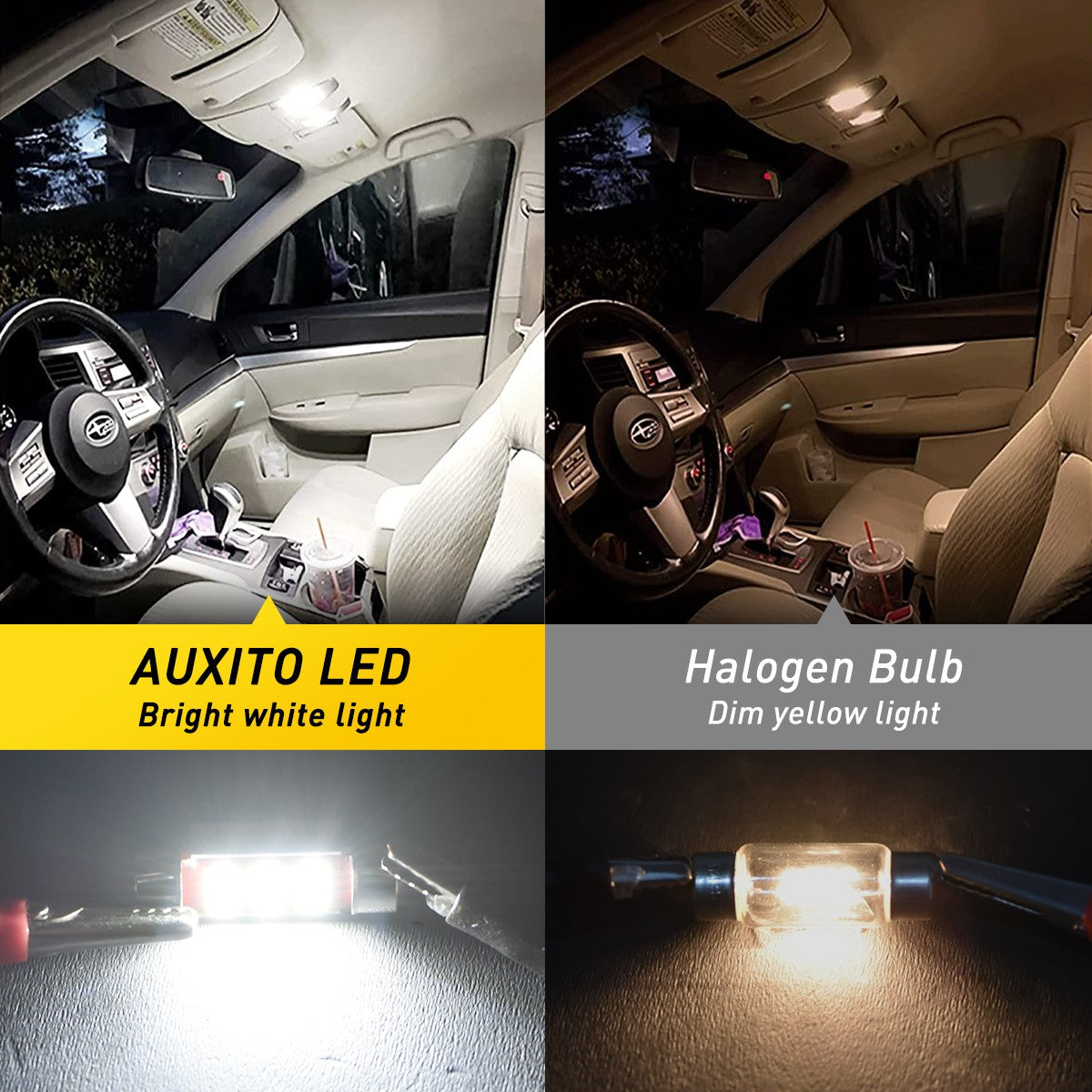 2PCS AUXITO 31MM 30MM FESTOON LED 12SMD INTERIOR LIGHT BULB GLOBE 12V CAR 4WD
