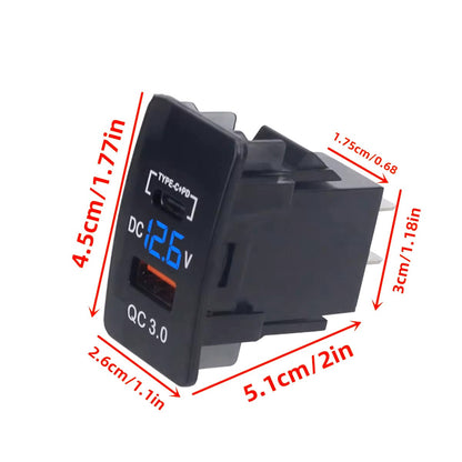 Car USB Charger Socket Adapter 12V 24V Dual Port Power Outlet Compatible with Honda Vehicle