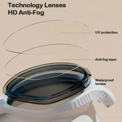 Swimming Goggles Adults Big Frame With Earplugs Swim Glasses Anti-fog Goggles