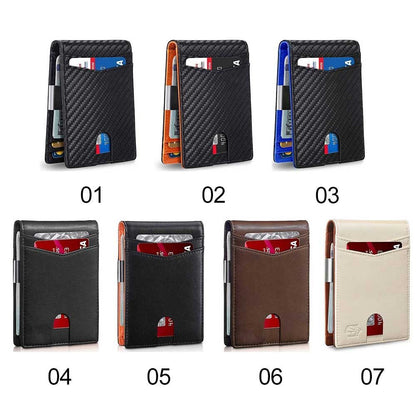 Wallet RFID Blocking Mens Slim Wallet with Money Clip Leather Wallet Anti-scan