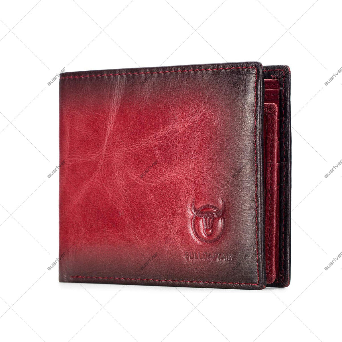 BULLCAPTAIN RFID Wallets for Men Slim Bifold Genuine Leather Front Pocket Wallet