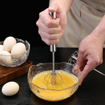 Easy Whisk Semi Automatic Stainless Whisks Hand Push Egg Beater Milk Whip Mixer