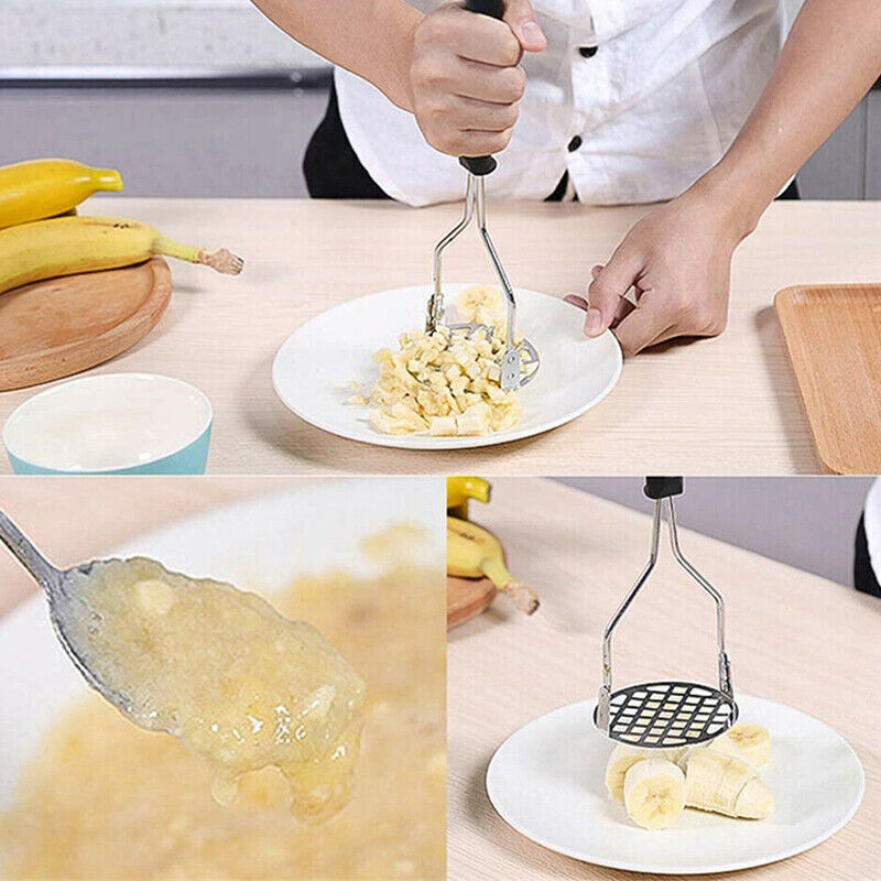 Kitchen Potato Masher Stainless Steel Vegetable Fruit Potatoe Press Crusher AU