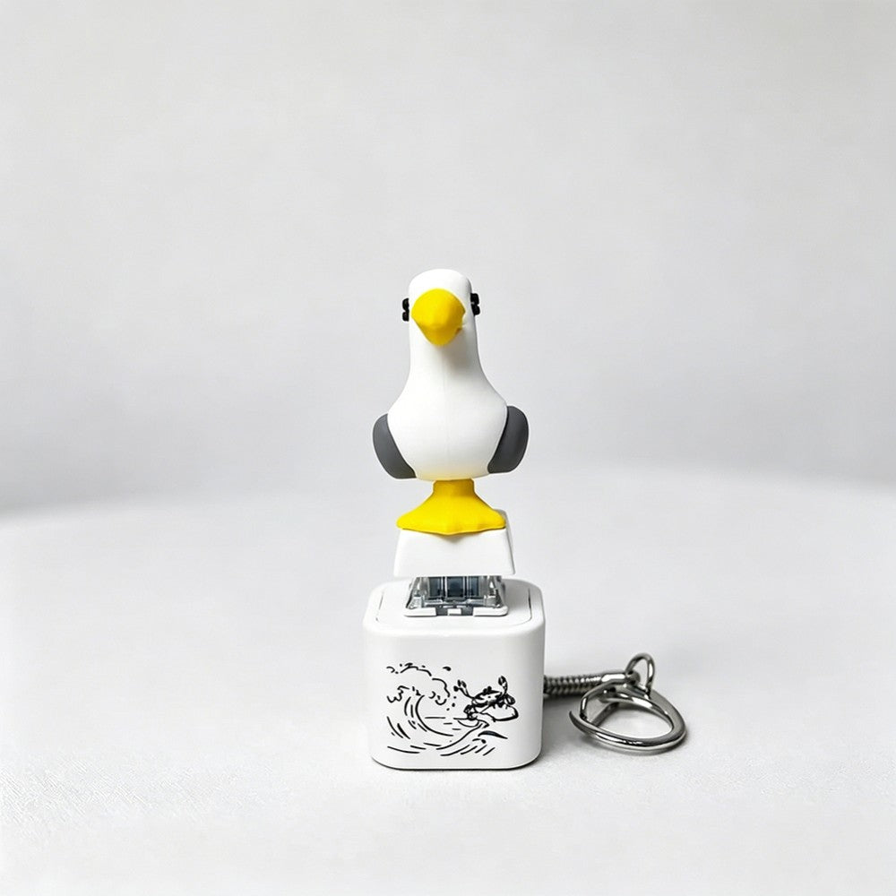 Seagull Mine Keychain,Button with Sound Rechargeable Keyboard Clicker Fidget Toy