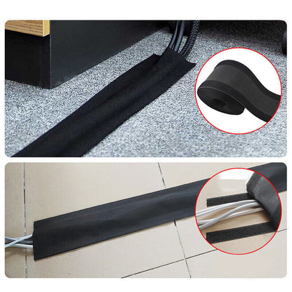 Cable Cover Nylon Sticky Wire Protector Floor Blanket Reusable Cord Tube Cover