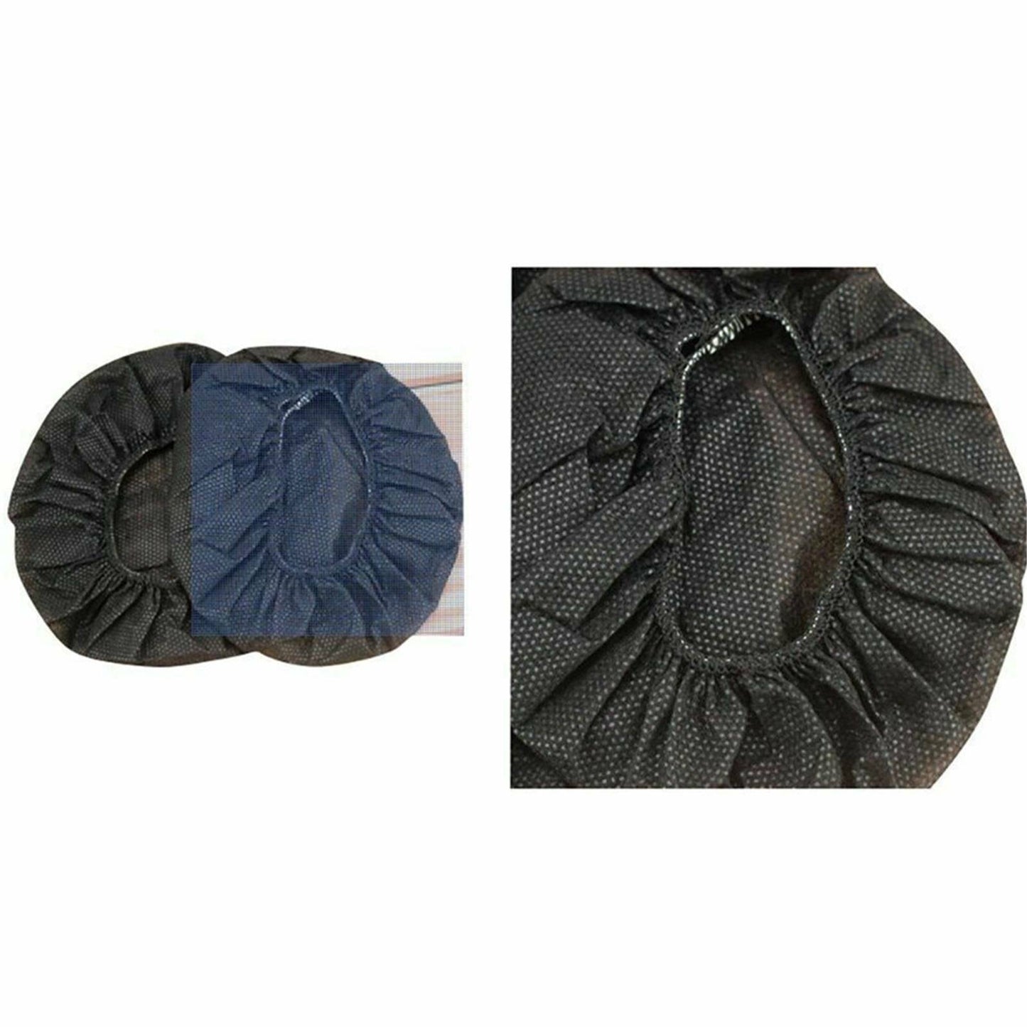 200PCS Disposable Headphone Covers Non-Woven Headset Stretch Sanitary Caps Black