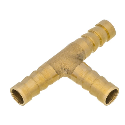 Brass 8mm - 8mm - 8mm 3 Way Barbed Tee Splitter Fitting Tubing Hose Connector