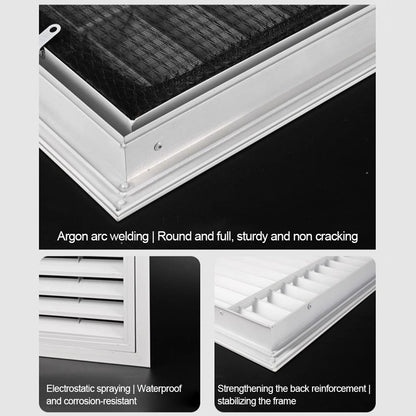 Square Air Vent Grille Aluminum Alloy Gable Wall Shed Vent  Attics