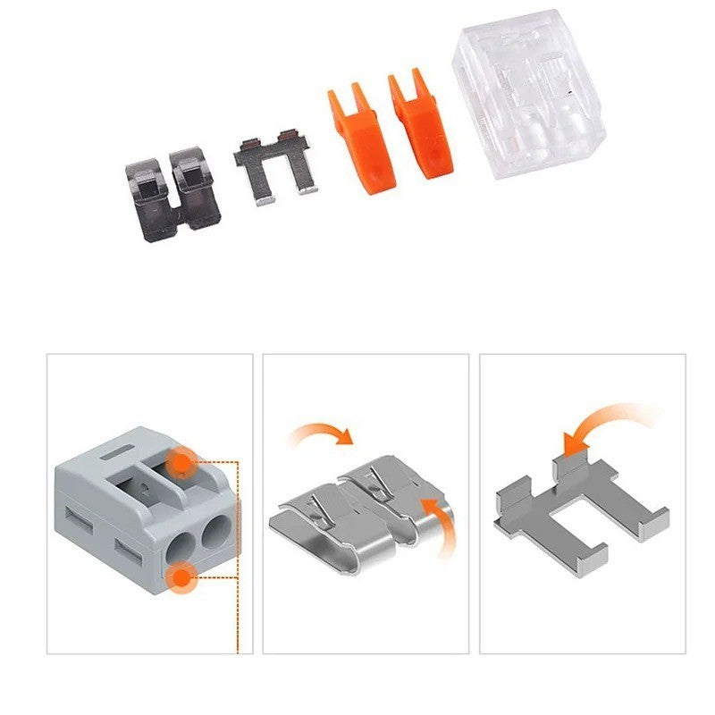 75x For Wago 221 Electrical Connectors Wire Block Clamp Terminal Cable Reusable
