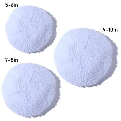 Universal White Woolen Fleece Buffing Pad Waxing Car Polish Buffer Bonnet Cover*