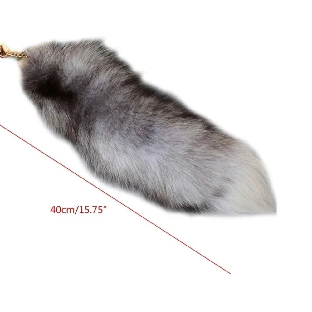 Therian Tail Plush Keychain Long Pendant Cosplay Tail Animal Car Keyring 28 40CM