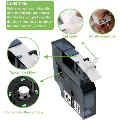 Compatible for Dymo D1 Label Tape 9mm 12mm for Dymo Label Manager 160 280