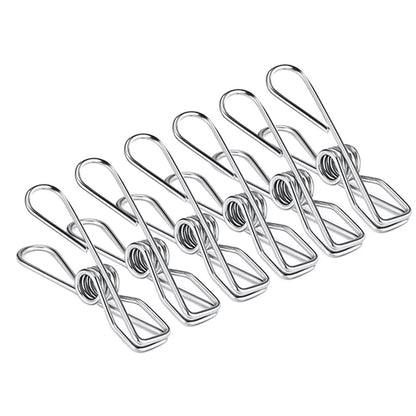 Stainless Steel Clothes Pegs Hanging Clips Laundry Windproof Metal Clamps