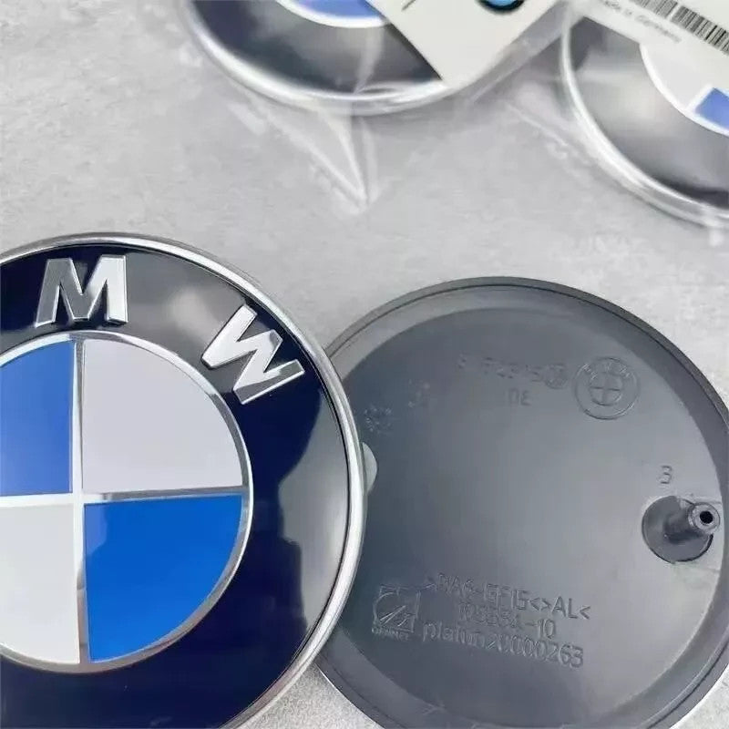 Genuine Style Original Blue White 82mm Front 74mm Rear Replacement Emblem Badge