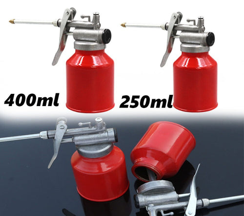 250/400ml Aluminium Oiler Oil Can High Pressure Gun Rigid Metal Nozzle Durable