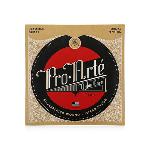D'Addario EJ45/49 Pro-Arte Black Nylon Classical Guitar Strings, Normal Tension