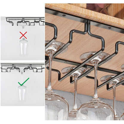 8/7/6/5/4/3 Slots Wine Glass Rack Holder Hanger Hanging Bar Storage Drying Rack