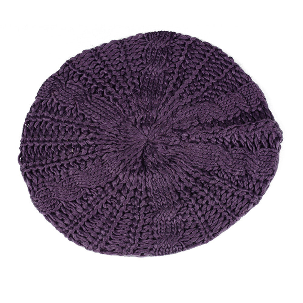 Women Lady Beret Cap girl Slouch Knitted Crochet Winter Beanie Hat Warm Baggy