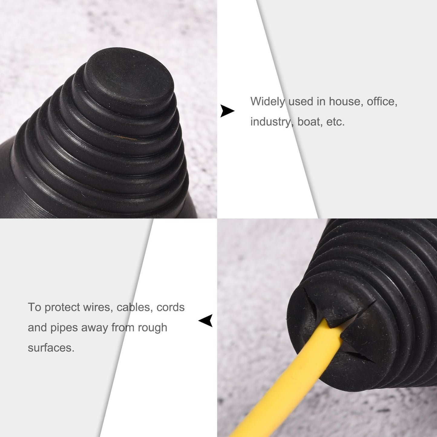 4pcs Rubber Grommet Mount Dia 40mm Conical for Wire Protect of Thick Plate