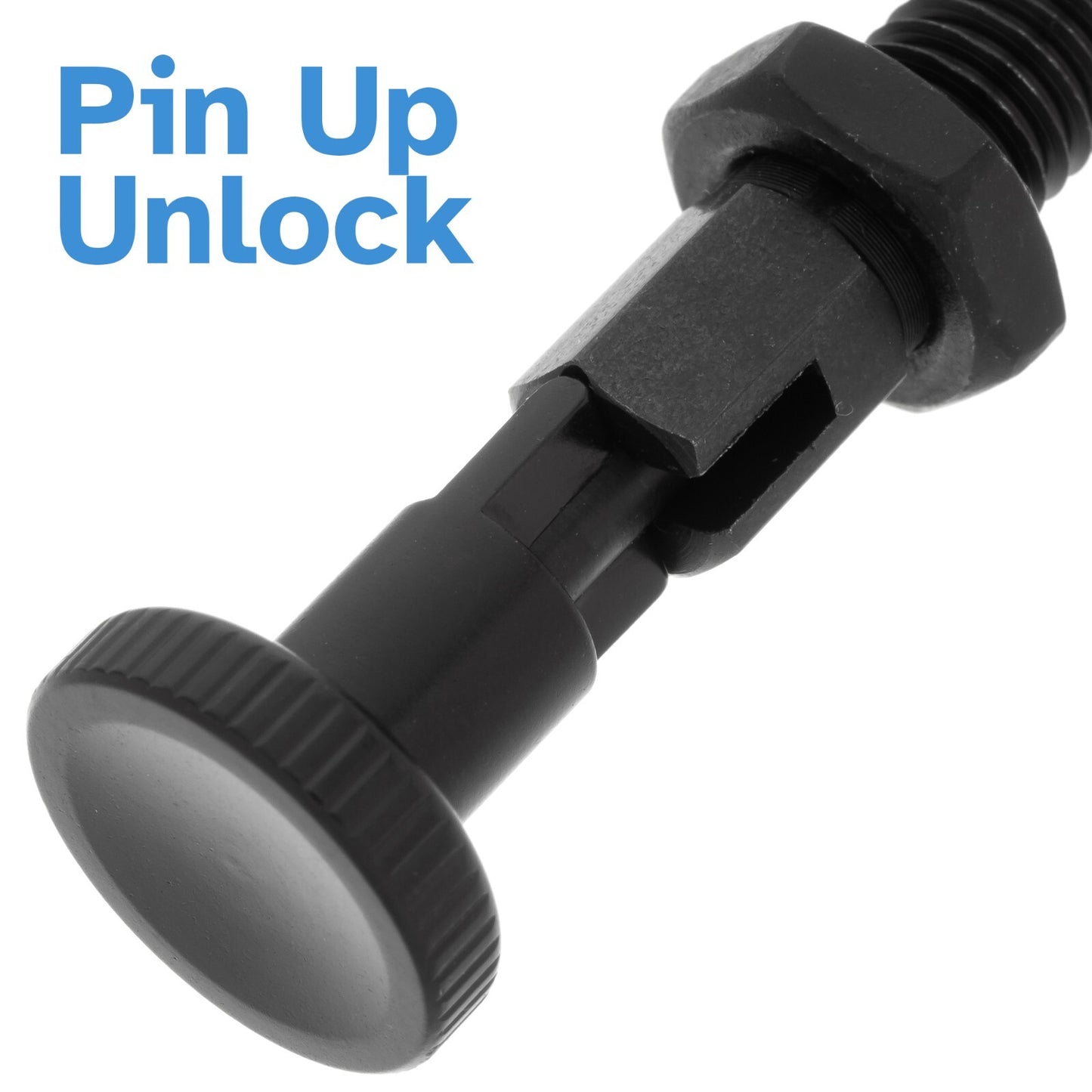 Black Indexing Spring Plunger M8 x 5mm Stainless Steel Loaded Lock Pin Bolt