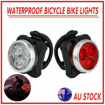 Waterproof Bicycle Bike Lights Front Rear Tail Light Lamp USB Rechargeable IPX4