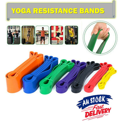 Heavy Duty Resistance Yoga bands loop Exercise Fitness Workout Band Gym Band AU