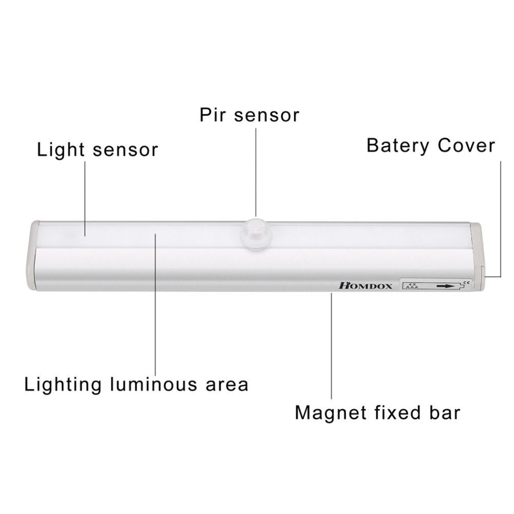 Battery Operated LED Drawer Under Cabinet Light with PIR Sensor Kitchen Cupboard