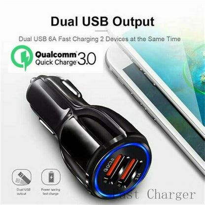 Fast Car Charger 3.1A USB Quick Charger 2 Port Qualcomm QC3.0 Lighter Socket AU