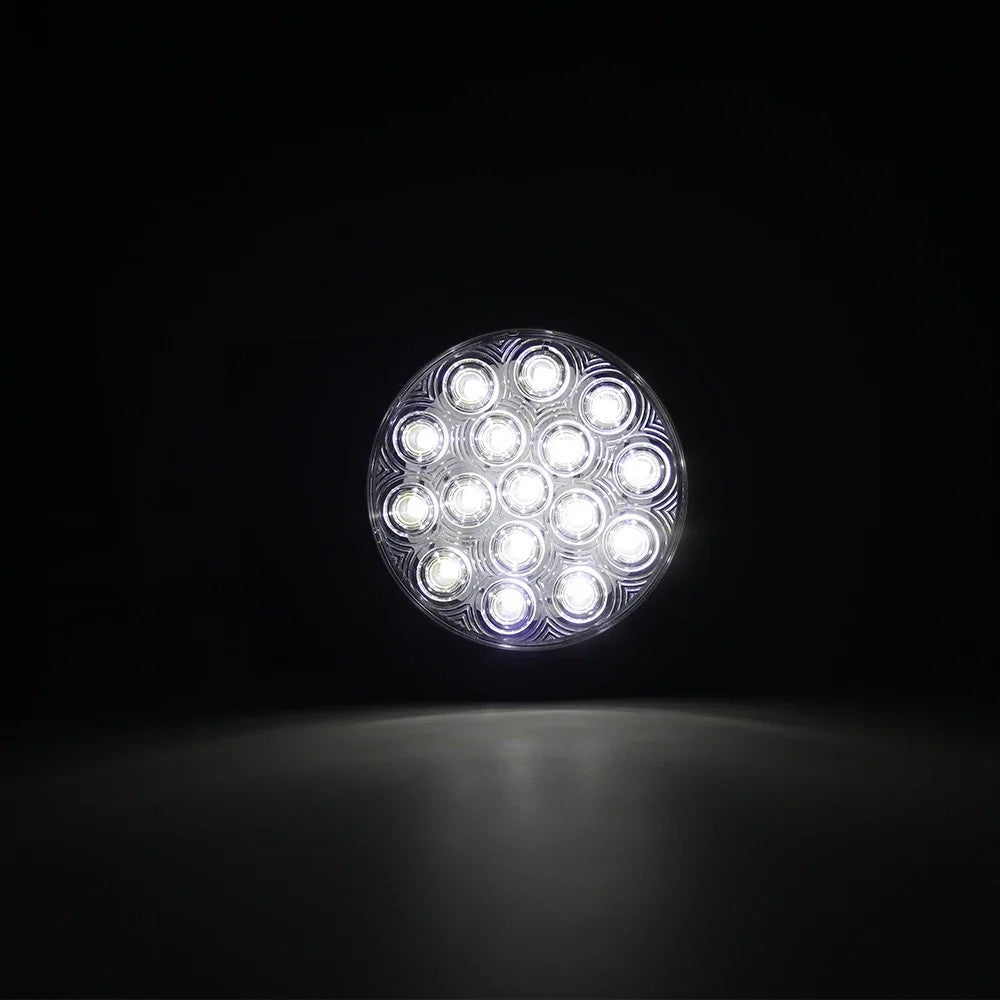 2 x 136mm White LED Round Reverse Lights 12V 24V Tail Lamp Truck Trailer Caravan
