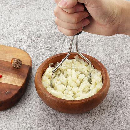 Kitchen Potato Masher Stainless Steel Vegetable Fruit Potatoe Press Crusher AU
