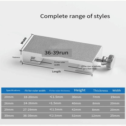 Woodworking Steel Ruler Straight Ruler Gauge Positioning Mark Square Stop Block