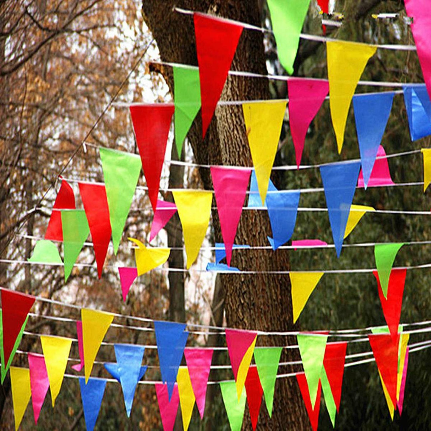 AU 80M-320M Colorful Bunting Triangle Flags Wedding Party Outdoor Banner Decor