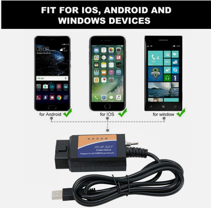 For Ford Forscan ELM327 Modified OBD2 Scanner V1.5 MS-CAN HS-CAN Code Reader