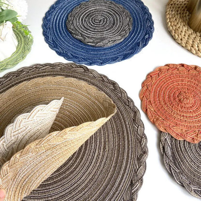 Round Woven Placemats Kitchen Table Place Mat Dining Table Cup Mat 18/30/38cm