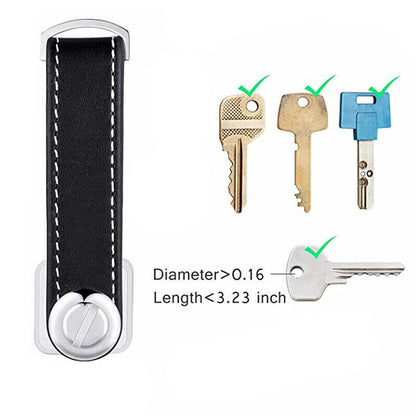 Men Leather Smart Key Holder Organizer Clip Compact Folder Keychain Black AU