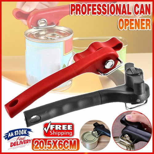 Smooth Edge Tin Can Opener Manual Stainless Steel Safe Cut Lid Side Professional