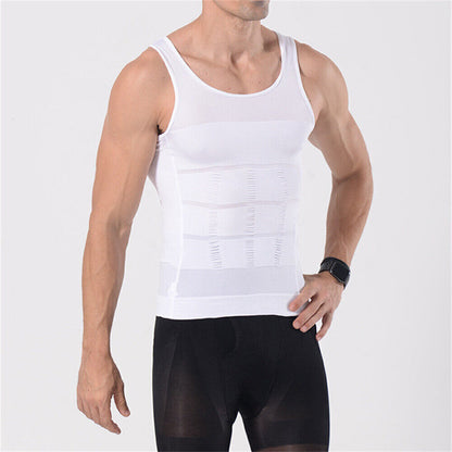 Mens Slimming Body Shaper Underwear Corset Compression Vest Singlet Dad Bod Tops