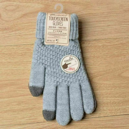 Knitted Winter Gloves Cashmere Knitted Women Autumn Warm Touch Screen Gloves