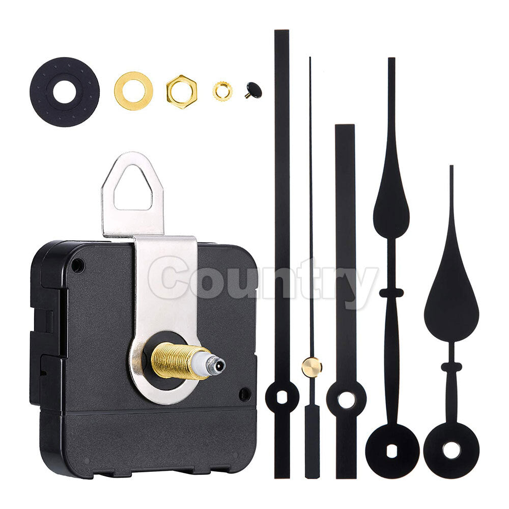 12pcs Wall Clock Quartz Movement Motor Mechanism Long Spindle Hands Repair Kit