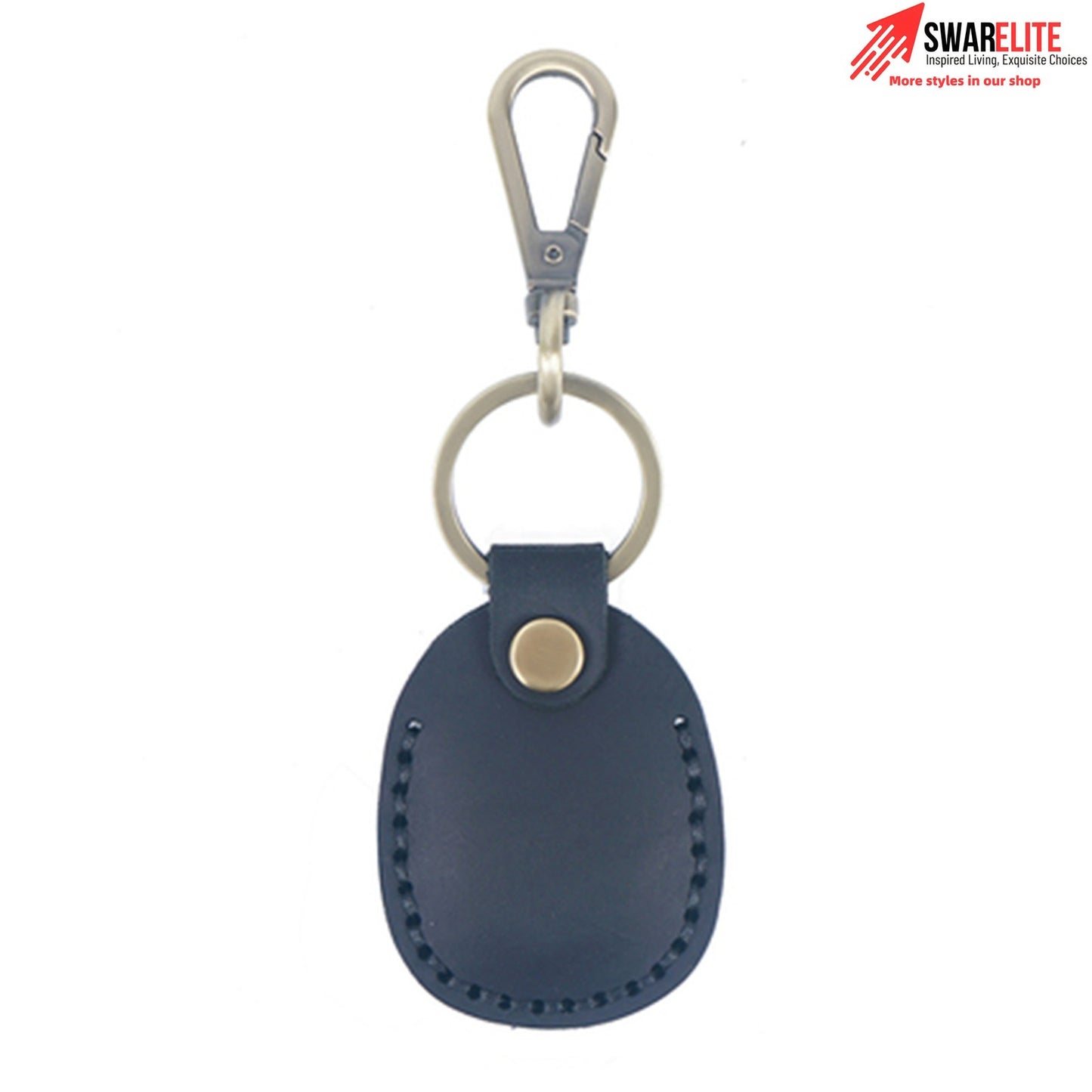 Genuine Leather Access Card Holder | RFID Key Fob Cover Case with Keychain