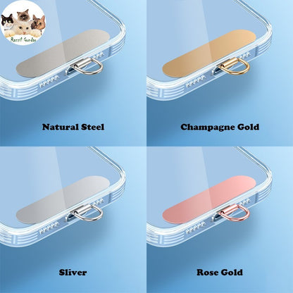 1xMetal Phone Lanyard Patch Clip Tab Universal Tether Strap Holder Compatible with iPhone AU