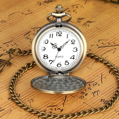 Antique Retro Mechanical Skeleton Steampunk Mens Pocket Watch Open Case Chain AU