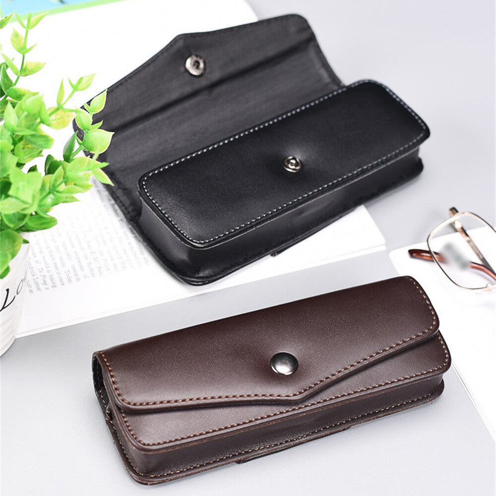 PU Leather Reading Glasses Storage Box Belt Wearable Belt Cases Sunglasses Box