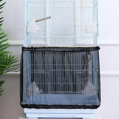 Shell Skirt Mesh Cover Pet Bird Cage Guard Nylon Net Seed Catcher S/M/L Black AU