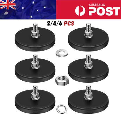 6pcs Rubber Coated Magnet M6 Magnetic Base Heavy Duty Magnetic Mount Holder