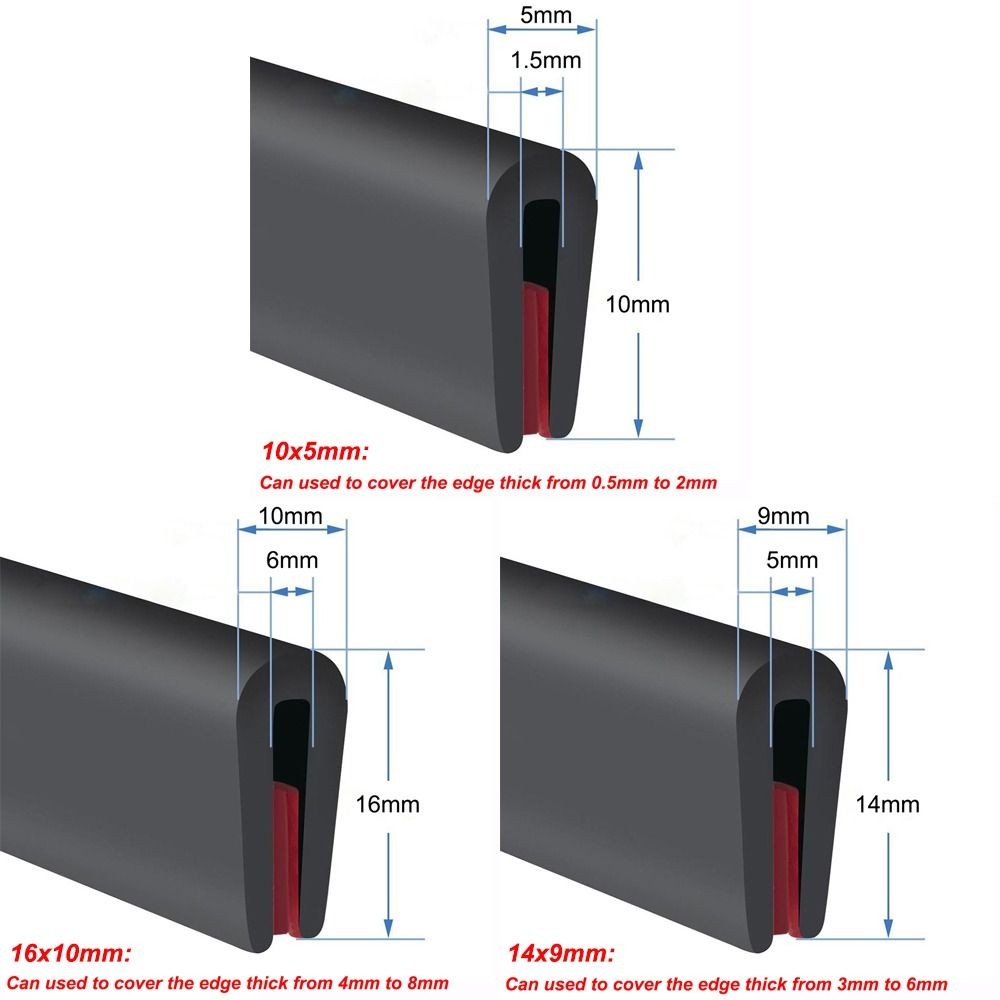 Rubber Car Door Guard Seal U-Shape Edge Trim Strip New Edge Protector