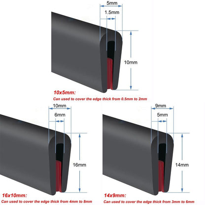 Rubber Car Door Guard Seal U-Shape Edge Trim Strip New Edge Protector
