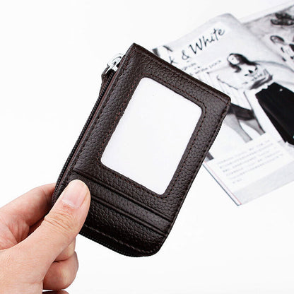 RFID Blocking Leather Wallet Anti-theft Credit Card Holder Men Women Coin Purse