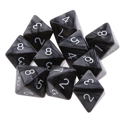 10Pcs/set 8-sided Polyhedral Dice D8 Colored Game Dice DND Dice  TRPG DND