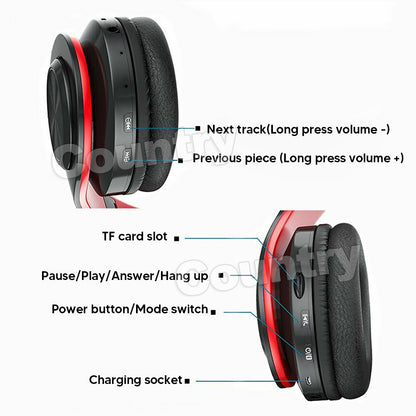 Wireless Headphones Bluetooth Noise Cancelling Stereo Earphones Over Ear Headset